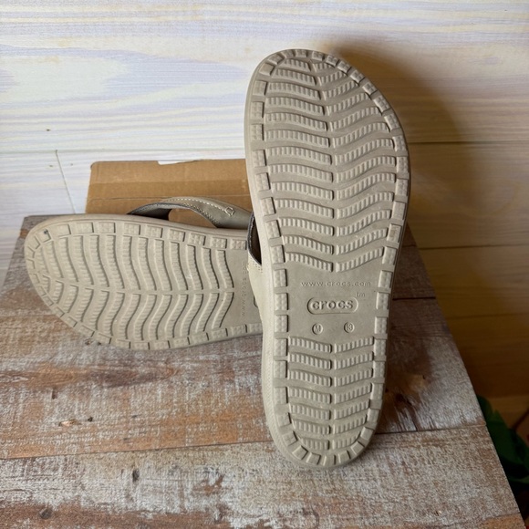 Crocs Men’s Flip Flops Size 13 Yukon Vista II LiteRide khaki Slip On Thong - Picture 10 of 13